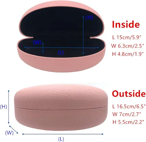 Vista 3 de CHZZMS Paquete de 2 fundas de lentes de sol grandes y rígidas, funda protectora para lentes de sol y lentes