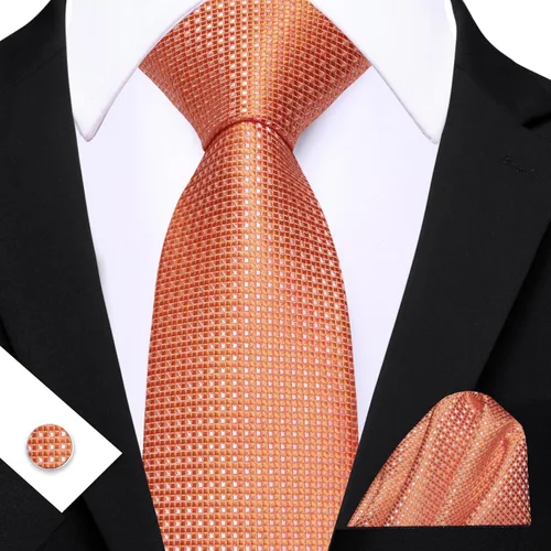 Vista 17 de Barry.Wang Corbatas de seda para hombre, diseño de lunares, gemelos cuadrados de bolsillo, gemelos para negocios, boda