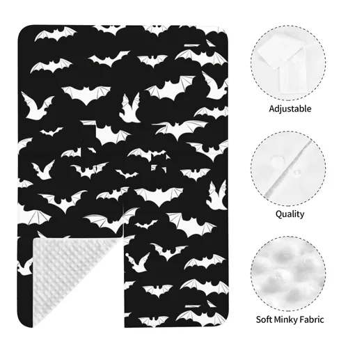 Vista 5 de Funda de asiento de coche de murciélago de Halloween, cubierta de asiento de coche de moda para invierno, cubierta de enfermería, regalo de ducha