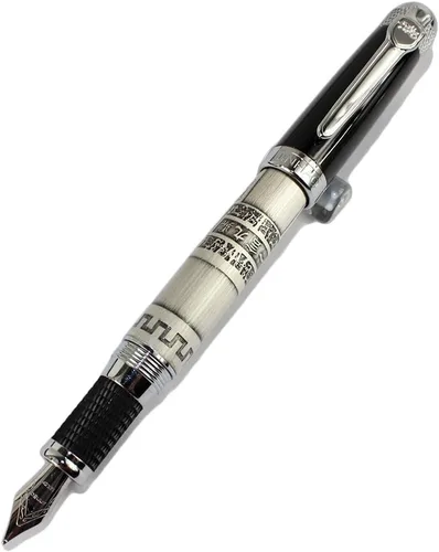 Vista 7 de Gullor Pluma estilográfica avanzada Jinhao 189 Noblest Negro 18kgp Punta Media