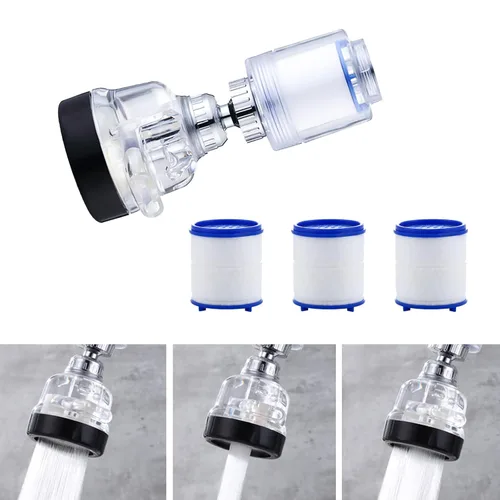 Vista 10 de LiXiongBao Grifo Giratório de 360° Purificador de Água, Reduce Cloro, Elimina Fluoruro, Metales Pesados, Suaviza Agua Dura, Fácil Instalación, 4