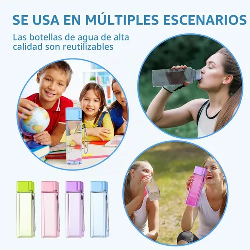 Vista 3 de mwellewm Paquete de 24 botellas de agua de plástico a granel para niños y Colorido