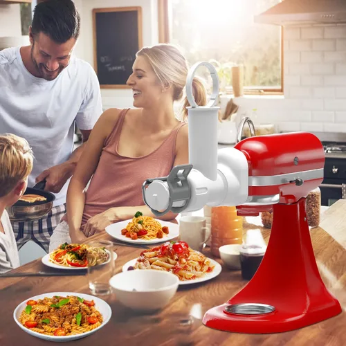 Vista 9 de Accesorio para hacer pasta para batidora de pie KitchenAid con 6 formas diferentes de salida de pasta, duradero para accesorios y herramientas
