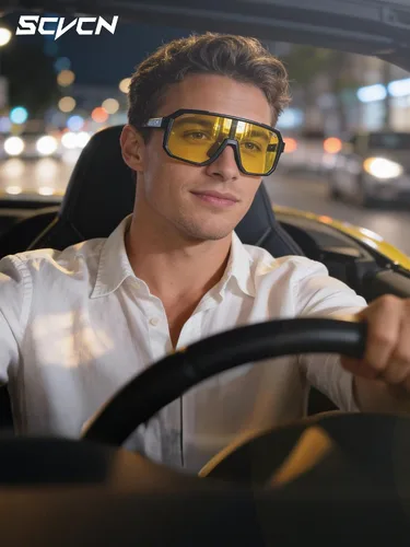 Vista 2 de SCVCN Visión nocturna Gafas de conducción antideslumbrante polarizado amarillo lente mujeres hombres gafas deporte gafas bicicleta MTB DZ-S62