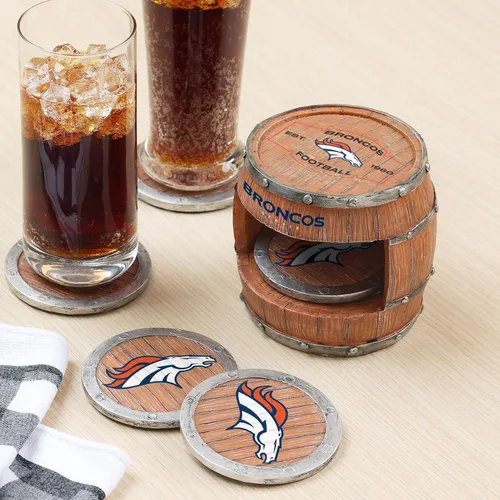 Vista 154 de FOCO NFL Team Logo 5-Pack Barrel Beverage Drink Coaster Set
