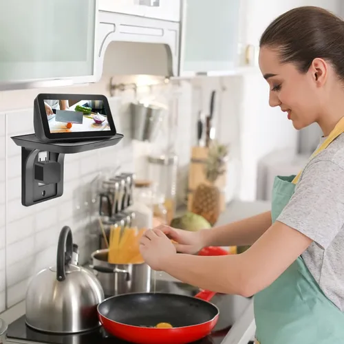 Vista 6 de Soporte de pared para Echo Show 5, soporte de pared para Echo Show 8, soporte universal para altavoz, giratorio ajustable de 360 grados, accesorios