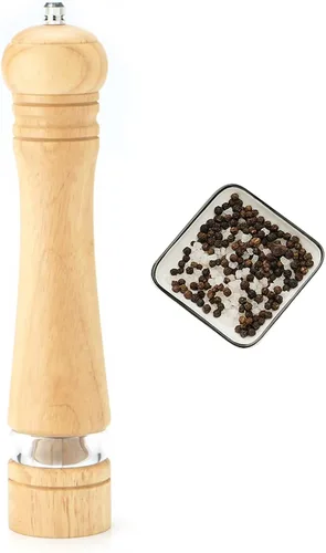 Vista 10 de Molinillo de pimienta, molinillo de sal, molinillo de sal y pimienta de madera, molinillos manuales de sal y pimienta con ventana acrílica