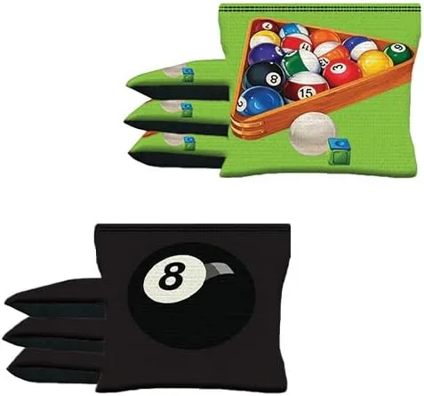 Vista 6 de Custom Shark Attack Submarine Set of 8 Regulation Cornhole Bags B40 Negro/Azul