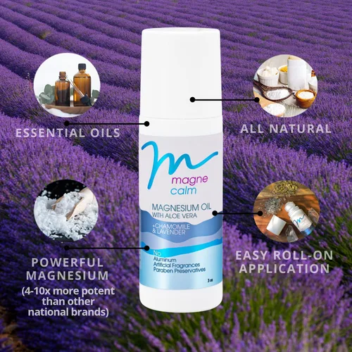 Vista 3 de MagneCalm Roll-On con lavanda y manzanilla, magnesio calmante, 3 onzas