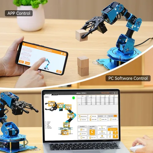 Vista 9 de LewanSoul Brazo robótico 6DOF Kit de brazo robot con desarrollo secundario compatible con Arduino, kit de programación DIY Robot STEAM con sensor