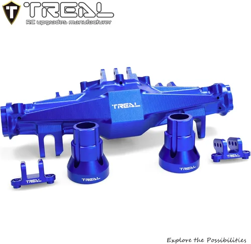 Vista 2 de Treal Aluminio 7075 CNC Billet Eje Trasero Carcasa para Losi LMT (Azul)