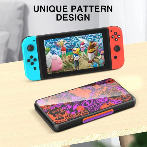 Vista 6 de THELIFELICIOUS Switch Game Card Case for Nintendo SwitchSwitch OLEDSwitch Lite, Gradient Color Lining Games Card Holder with 24 Game Card Slots and