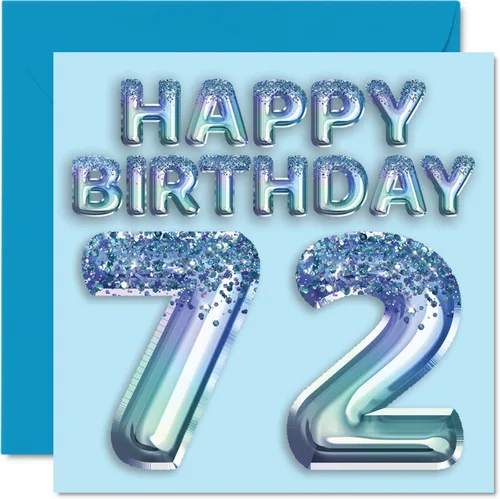 Vista 169 de Stuff4 Tarjeta de primer cumpleaños para niños, globo de fiesta con purpurina azul, tarjetas de feliz cumpleaños para niño de 1 año, nieto, hijo, 57