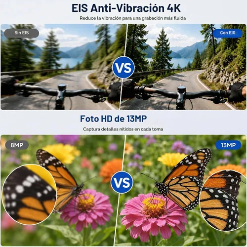 Vista 2 de Gafas inteligentes AI con cámara, captura HD de 13 MP, 4K EIS, lentes