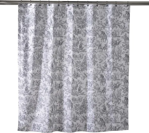 Vista 20 de Maison d' Hermine Cortina de ducha 100% algodón, un panel, 70 x 72 pulgadas, cortinas de ducha de tela lavable para baño, fácil de colgar con 12