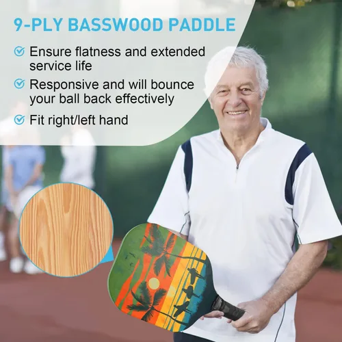 Vista 2 de Pickleball Paddles Set of 4 for Beginners Men Women Adults