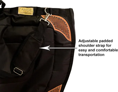Vista 5 de Tahoe Premium Durango Western - Bolsa de transporte y almacenamiento con tres capas de construcción acolchada impermeable y cesta hecha a mano