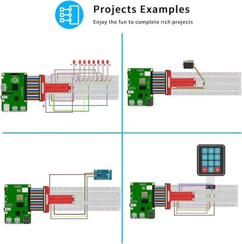 Vista 3 de Adeept Kit de inicio actualizado para Raspberry Pi 4 3 B+ B 3B 3B+ 2B, código Python C, 40 proyectos, kit educativo STEM, kit de iniciación integral
