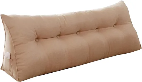 Vista 14 de Almohada de cuña para pared de cama, cabecera de almohada de respaldo de cama, almohada de lectura triangular grande, con funda extraíble