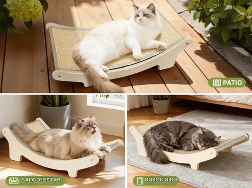 Vista 7 de HOTEAGLE Cama rascador para gatos de interior, varillas de apoyo gruesas