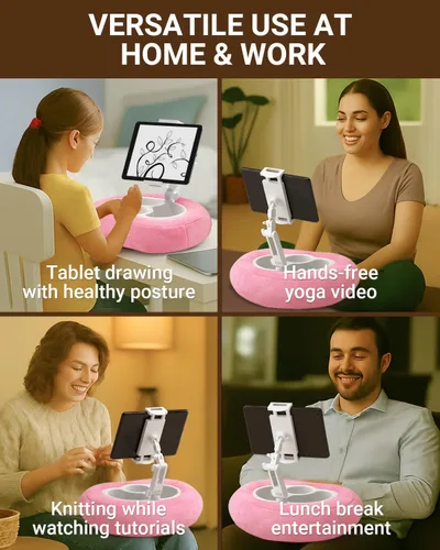 Vista 6 de Soporte de Almohada Kindle para Cama, Soporte Ajustable para Tableta y Teléfono para iPad, Kindle, Sofá – Soportes para Aperitivos y Bebidas, 50
