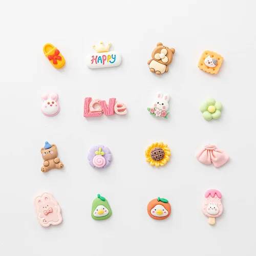 Vista 7 de Juego de dijes de dibujos animados de slime – Lote mixto surtido de dijes kawaii de resina plana para hacer manualidades, decoraciones, álbumes