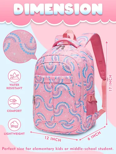 Vista 9 de BLUEFAIRY - Mochilas para niños y niñas, escuela primaria, jardín de niños