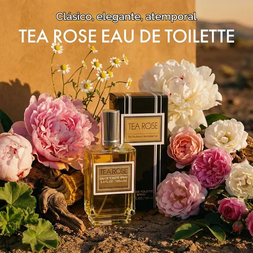 Vista 2 de Perfumer's Workshop Tea Rose Eau de Toilette en espray para mujer, perfume clásico floral rosa, 3.4 onzas líquidas