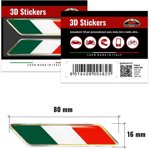 Vista 2 de Pegatina 3D Bandera italiana inclinada