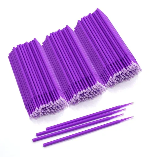 Vista 8 de Microswabs - Paquete de 500 extensiones de pestañas, color azul, microaplicador suave de 0.079 pulgadas con varitas de microfibra, adecuado