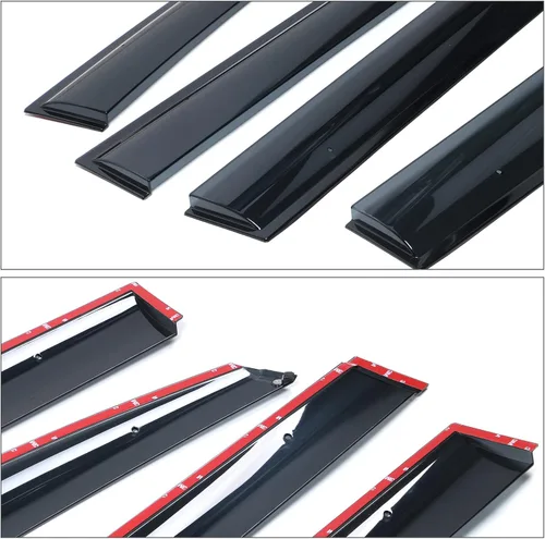 Vista 6 de IKON MOTORSPORTS Visor para ventana, compatible con Toyota Sienna 2011-2020, visor de ventana de policarbonato inyectado para proteger de la lluvia