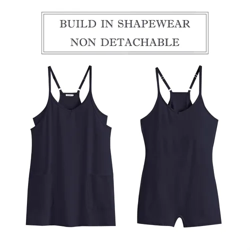 Vista 6 de ANRABESS - Vestido deportivo para mujer, para verano, rómper para tenis, entrenamiento y deportes, minivestido enterizo, pantalones cortos