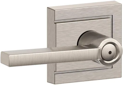 Vista 43 de Schlage F51A LAT 716 Latitude - Manija de puerta con bloqueo de entrada con llave, en acabado de bronce envejecido