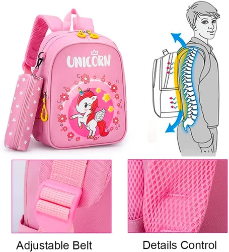 Vista 5 de LESNIC Mochila A5 para niños, Azul, Mochilas para niños