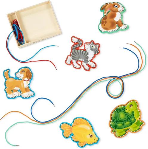 Vista 10 de Melissa & Doug – Juego de encaje y Trace Activity Set: 5 Paneles De Madera Y 5 CORDONES – Granja
