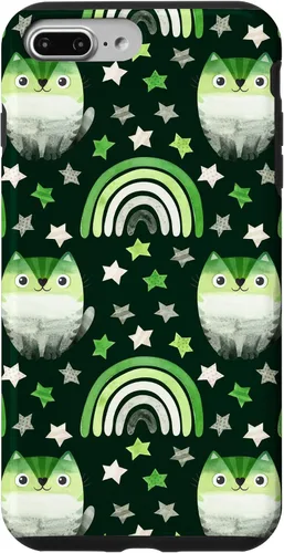 Vista 9 de Funda para iPhone 15 Aromantic Pride Month Green Rainbows Cats LGBT Gay Subtle Bi