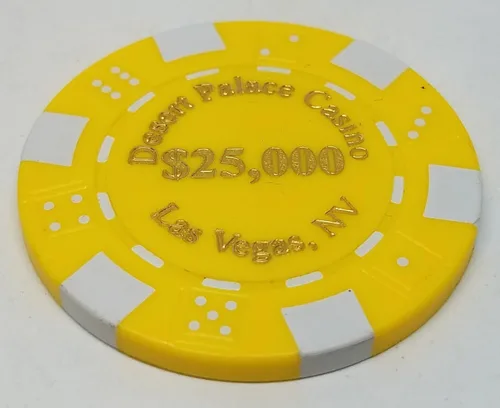 Vista 2 de Fichas de póquer - (25) $25,000 Desert Palace 0.41 oz compuesto de arcilla