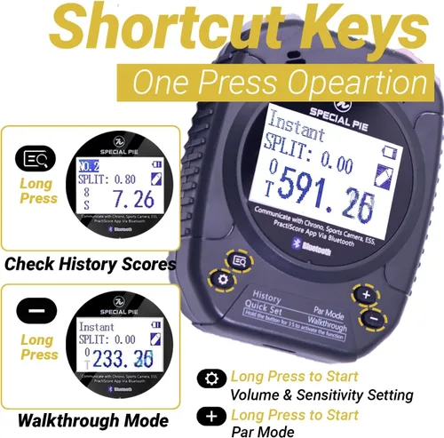 Vista 5 de Indesign Shot Timer with Belt Clip - 2025 Upgraded Shot Timer for Shooting Competition, Bluetooth Connect, Ideal for IPSC, IDPA, USPSA