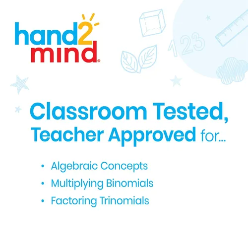 Vista 3 de hand2mind Juego de clases de azulejos de álgebra de espuma, manipuladores de álgebra, azulejos de álgebra X e Y, álgebra lineal, herramientas