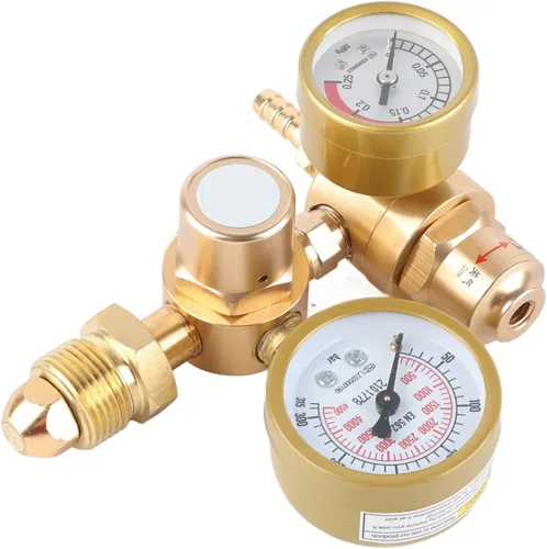 Vista 5 de Oumefar Regulador de soldadura de gas, reguladores de CO2 de argón, reguladores de soldadura de gas, soldadura Mig Tig con salida de 1/4 pulgadas