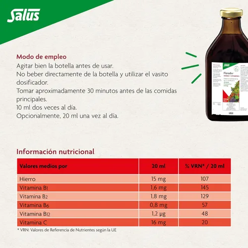 Vista 6 de Floradix hierro + hierbas extracto líquido fórmula 17 onzas