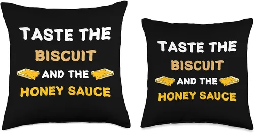 Vista 3 de Taste the Biscuit Merch Apparel Merch Taste The Biscuit - Almohada con salsa de miel, 16 x 16 pulgadas, multicolor