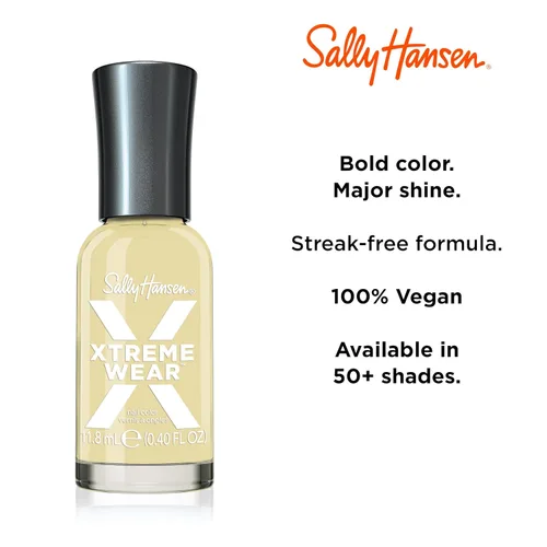 Vista 191 de Sally Hansen Xtreme Wear Esmalte de uñas sin rayas, acabado brillante, duradero, resistente a las astillas, transparente, color de uñas plateado 130