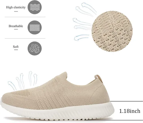 Vista 3 de Akk Walking Shoes for Women - Slip on Memory Foam Lightweight Sneakers