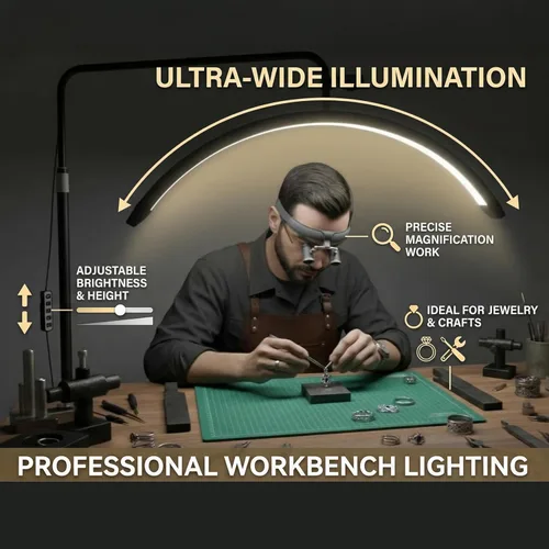 Vista 8 de Hi_friend Lámpara de media luna portátil de 23 pulgadas, luz de pestañas para esteticistas, lámpara LED de piso arqueada brillante para extensiones