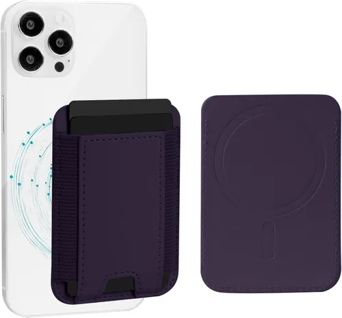 Vista 11 de Cartera magnética elástica para iPhone de cuero magnético con soporte ajustable [capacidad para 9 tarjetas] teléfono para Apple 12 13 14 15 negro 1
