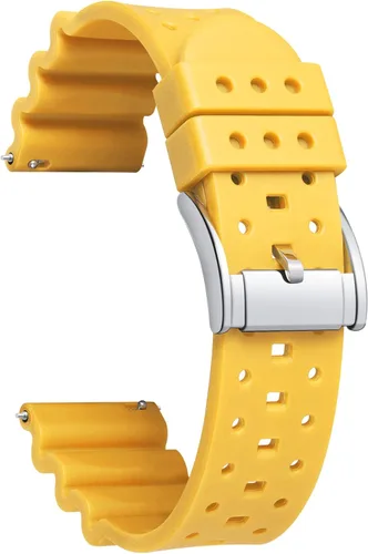 Vista 8 de BINLUN Correas de reloj de silicona de liberación rápida, ventiladas, flexible, correa de reloj de goma de repuesto de 0.787 in/0.866 in/0.945 in