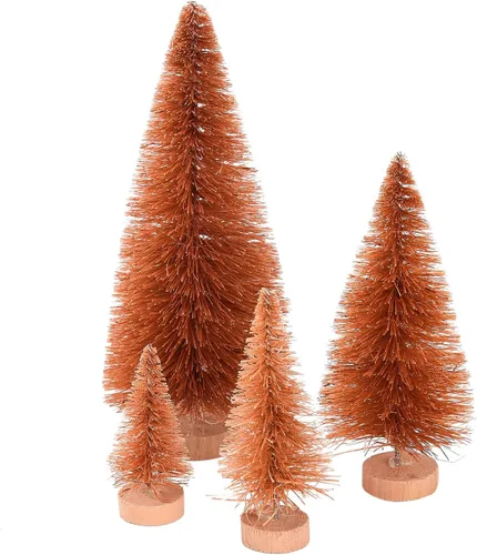 Vista 8 de 16 árboles de sisal artificiales para árbol de Navidad con base de madera, cepillo para botellas de Navidad, árboles de mesa de Navidad
