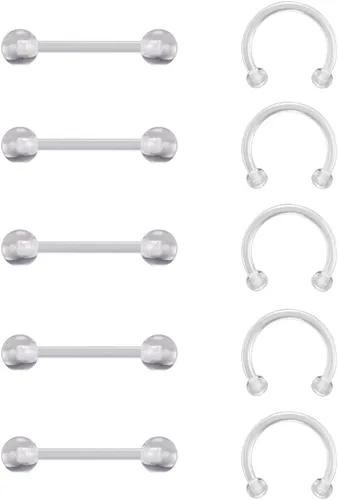 Vista 8 de Anillos de pezón de plástico transparente de 0.49 oz y 0.56 oz para cirugía, embarazo embarazada, destete de maternidad, joyería de piercing