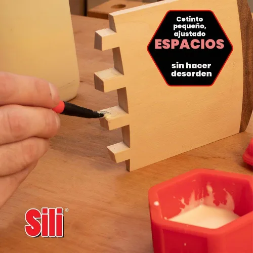 Vista 5 de Sili Kit de cepillos de pegamento con micro cepillos aplicadores de pegamento para madera y cápsula de almacenamiento